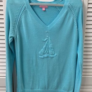 Lilly Pulitzer sailboat v neck sweater